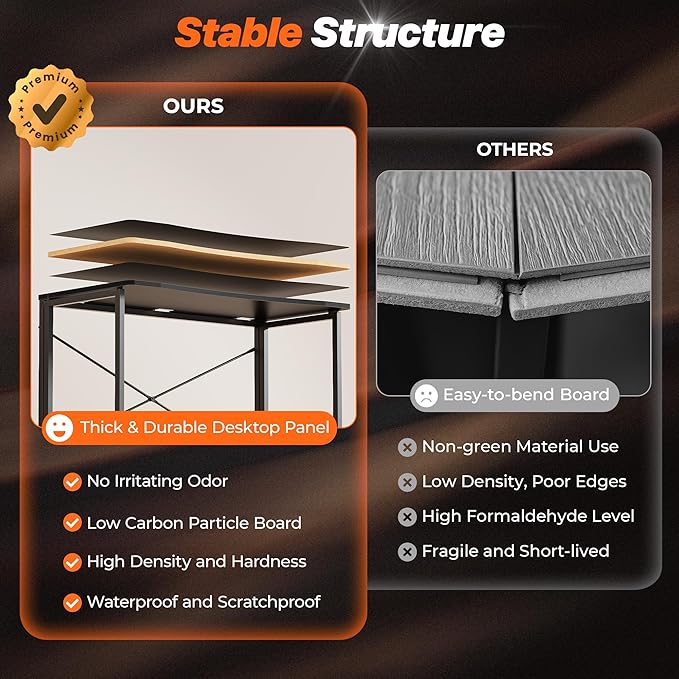 Huuger Folding Desk for Small Spaces, 39.3 Inch Foldable Computer Table, for Home Office, Study, Bedroom, Dorm, Space Saving, Small Writing Work Office Computer Desk, Easy to Fold, Black