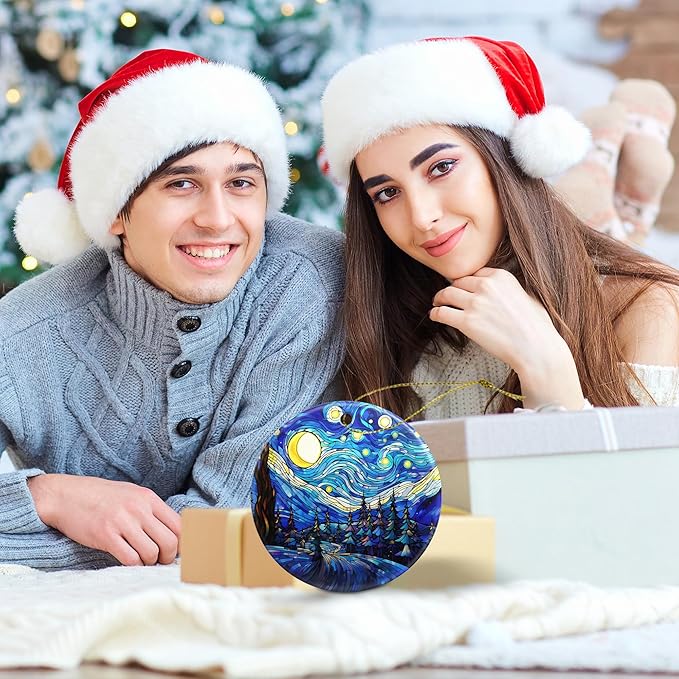 Van Gogh Style Starry Night Christmas Ornament 2025 Christmas Ornament Holidays Ornaments Christmas Tree Ornaments Hanging Accessories Navidad decoracion Xmas Gifts for Indoor Outdoor Decor