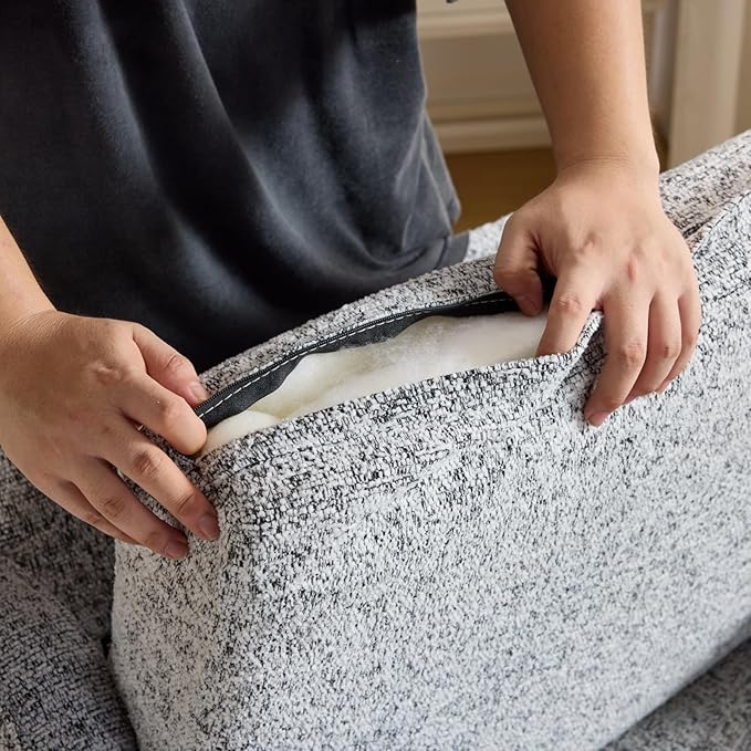 VINGLI Accent Chair for Living Room Chairs Reading Chair for Bedroom Chair Scooped Arm Chair Mid Century Modern Accent Chairs Upholstered Comfy Chair for Apartment, Waiting Room (2, Texture Gray)