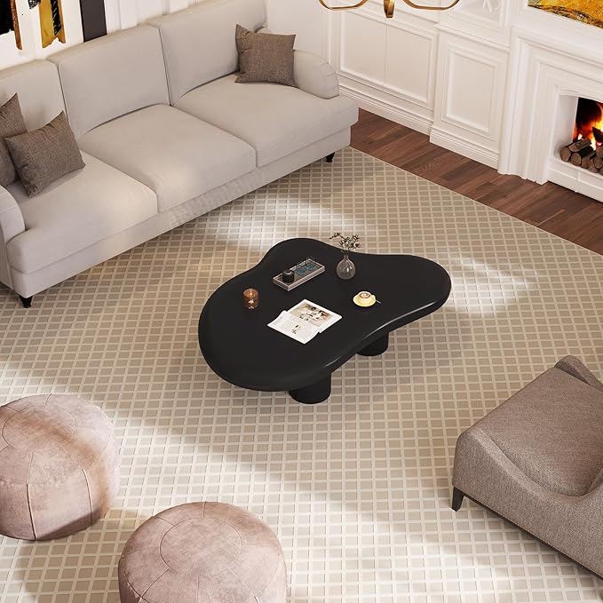 Guyii Cute End Table - Modern Black Cartoon Table, 35.82" H, Indoor