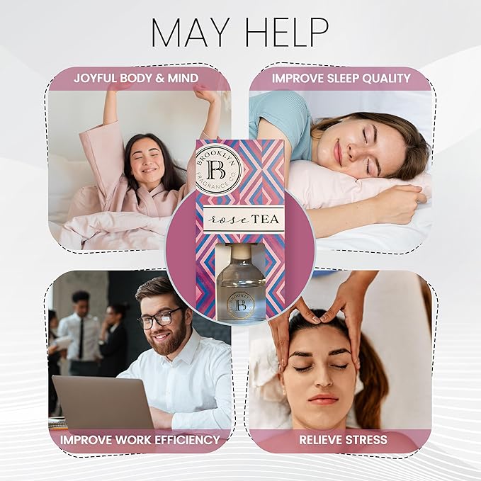 Brooklyn Fragrance Co. Aroma Diffuser - Luxurious Rose Scent Long Lasting Premium Fragrance - Air Freshener for Home - Scent Diffuser for a Large Room - 100ML