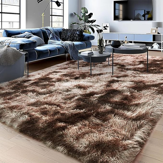 Fluffy Rug for Living Room, Furry Carpet for Teen, Shaggy Carpet for Nursery Room, Hot Pink Fuzzy Plush Rug for Dorm, Shag Rug 9x12 Feet