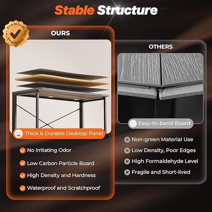 Huuger Folding Desk for Small Spaces, 39.3 Inch Foldable Computer Table, for Home Office, Study, Bedroom, Dorm, Space Saving, Small Writing Work Office Computer Desk, Easy to Fold, Grey