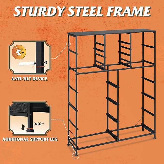 Tall Console Table with 15 Fabric Drawers, Entryway Table with Storage, Tall Storage Organizer with Wood Top, Steel Frame for Living Room, Hallway, Office, Black