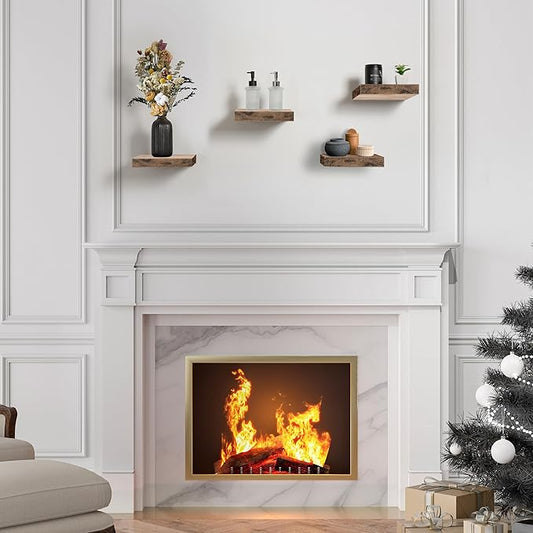 Sorbus Square Floating Shelf for Wall - 4 Small Shelves with Invisible Mounting Brackets for Living Room Decor, Bedroom, Bathroom Decor, Home & Kitchen - 9" Wall Shelf to Display Photos Trophies