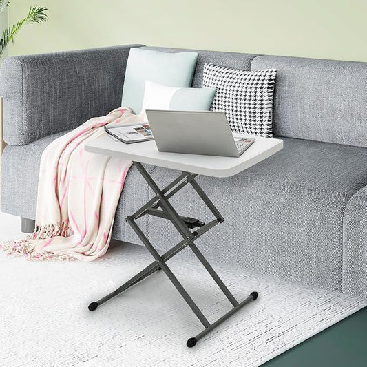 Athena Collection Folding TV Tray Table Couch Table with 5 Height Adjustable, Portable Small Folding Table Dinner Tray Laptop Table for Living Room Small Space for Eating on Bed Sofa Couch