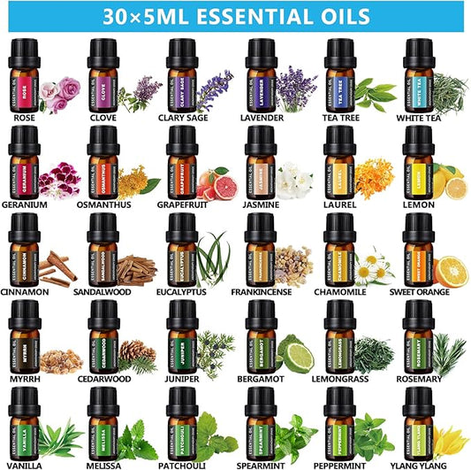 550 ML Aroma Diffiser with Essential Oils Set, Essential Oil Diffuser with Remote, Ultrasonic Technology Aromatherapy Diffusers Auto Shut-Off for Office, Home