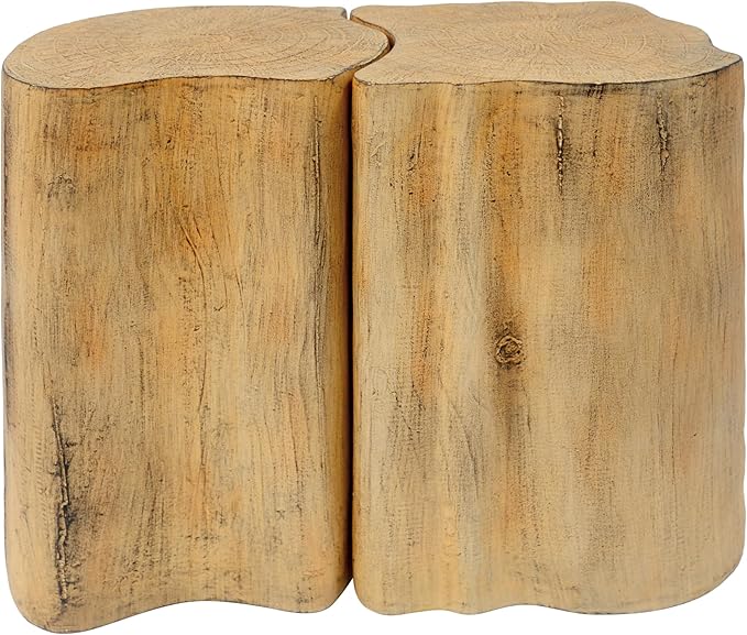 kevinplus 2-in-1 Irregular Nesting Side Table End Table Set of 2 for Living Room, MGO Material for Indoor & Outdoor, Natural Wood Grain, No Assembly, Natural