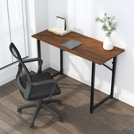 47 inch Folding Desk No Assembly Required, Writing Gaming Computer Camping Table, Home Office Desk, Mahogany