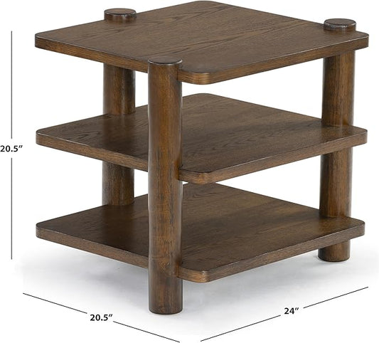 SAFAVIEH Couture Collection Edisyn Medium Oak 3-Shelf Accent Table