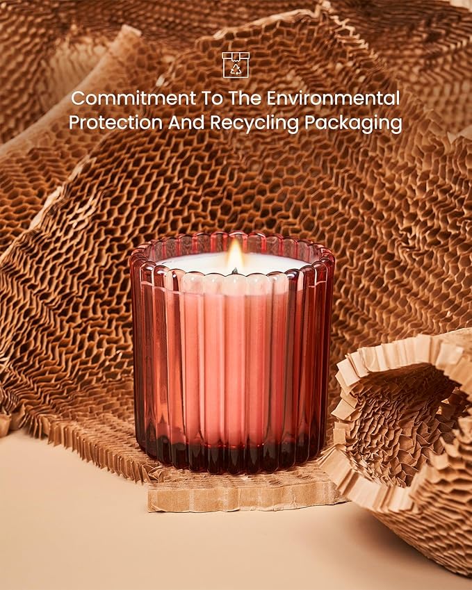 M&SENSE Holiday Soy Red Candles for Home Scented, Christmas Floral Poinsettia Non Toxic Candles, 9.2oz Natural Organic Clean Burning Up to 60 Hours, Christmas Home Decor Gifts for Women