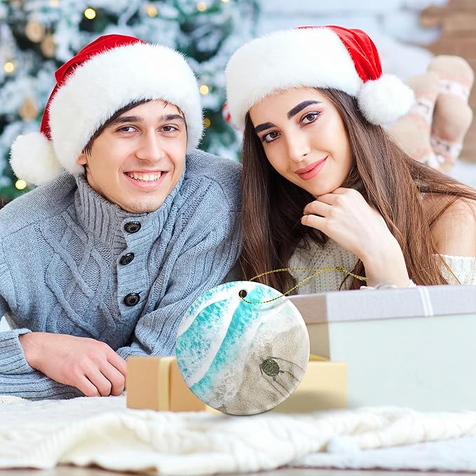 Sea Turtle Christmas Ornaments 2025 Sea Turtle Ornament Holidays Ornaments Beach Christmas Tree Ornaments Hanging Accessories Navidad decoracion Xmas Gifts for Home Indoor Outdoor Decor