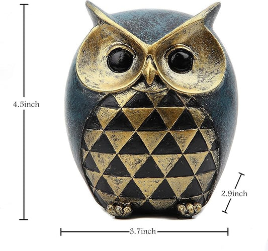 Leekung Owl Statue Home Decor - Owl Figurines for Bookshelf, Bedroom, Living Room, Office & TV Stand Decorations - Animal Sculptures Gift for Bird Lovers