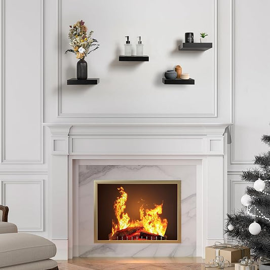 Sorbus Square Floating Shelf for Wall - 4 Small Shelves with Invisible Mounting Brackets for Living Room Decor, Bedroom, Bathroom Decor, Home & Kitchen - 9" Wall Shelf to Display Photos Trophies