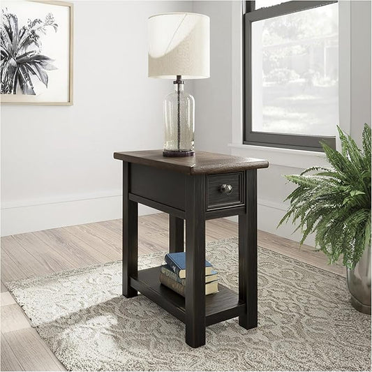 Signature Design by Ashley Tyler Creek Chair Side End Table, Light Brown & Whitewash