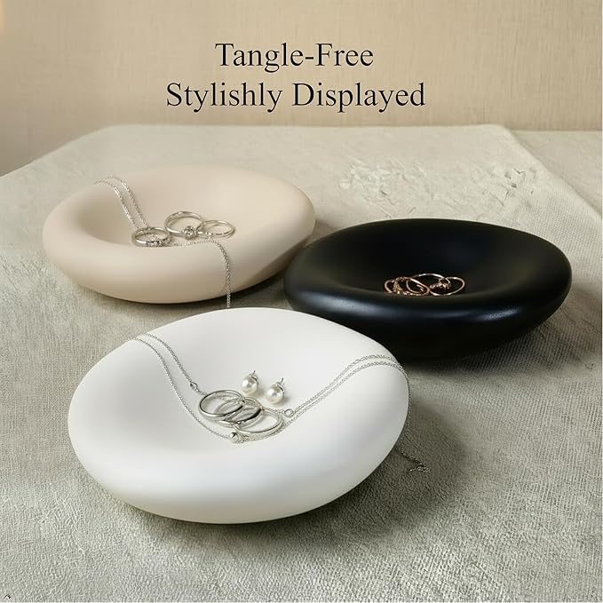 6.3 Inch Cloud Bowl, Decorative Concrete Bowl for Home Decor, Key Tray for Entryway Table, Concretes Jewelry Tray, Asymmetrical Concrete Organic Bowles