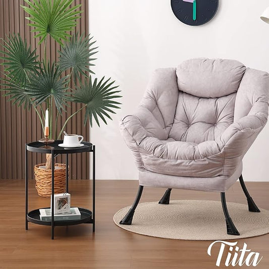 Tiita 2 Pack Round End Table Mental 2-Tier Side Table Nightstand/Small Iron Tables Accent Coffee Table for Living Room Bedroom Office Small Space