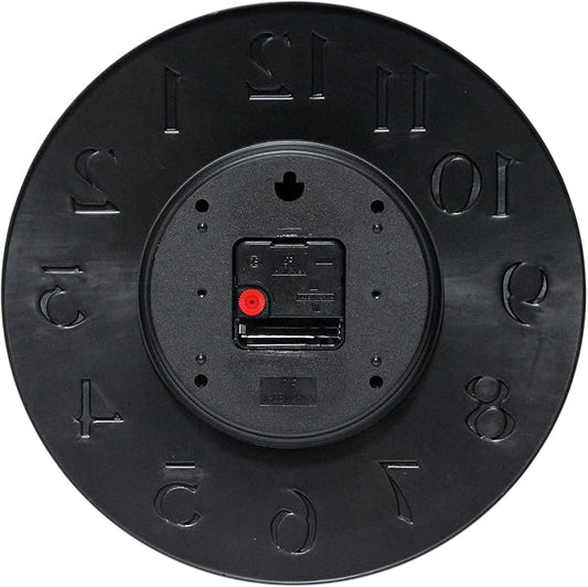 Infinity Instruments Vogue, Modern Matte Finish Open Face Wall Clock, Stunning Easy to Read Metal Hands and Numbers, Easy Hang Keyhole Design, 12 Inch, Black/Silver…