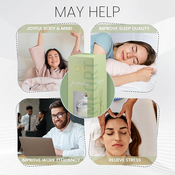 Brooklyn Fragrance Co. Aroma Diffuser - Long Lasting Premium Fragrance - Air Fresheners for Home Jasmine Scents - Fragrance Diffuser for a Large Room - 100ML