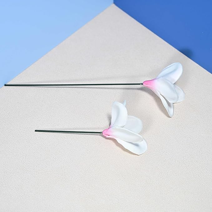 Birthday Gifts for Women 10pcs Gradient Pink Flowers PU Real Touch Flowers Hawaiian Plumeria Frangipani Artificial Flowers for DIY Birthday Gifts Wedding Gifts Home Decor Table Centerpiece