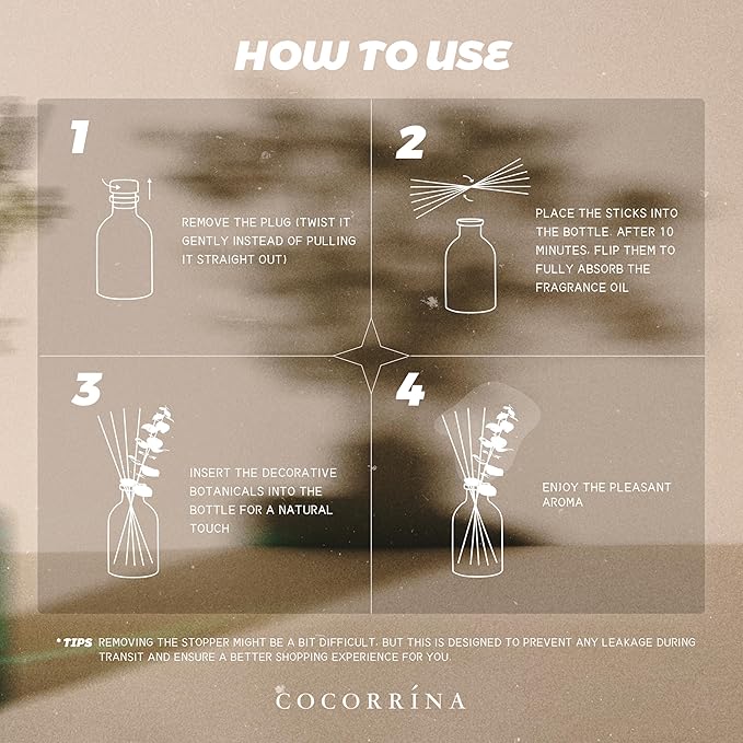 COCORRÍNA Eucalyptus Reed Diffuser Set of 3 - Lavender Eucalyptus, Black Forest, Clean Cotton Scents, 1.7 fl oz Each, Total 5.1 oz, Scented Oil Diffusers for Home & Office