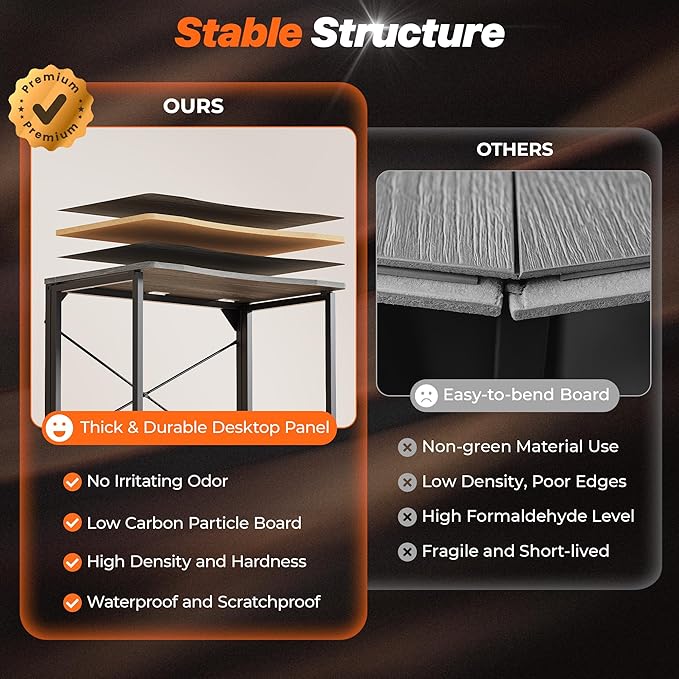 Huuger Folding Desk for Small Spaces, 31.5 Inch Foldable Computer Table, for Home Office, Study, Bedroom, Dorm, Space Saving, Small Writing Work Office Computer Desk, Easy to Fold, Grey