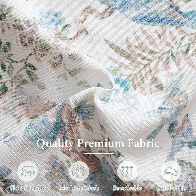 Bezseller Floral Accent Chair, Upholstered Reading Armchair with Wood Legs, Mid-Century Leisure Comfy Single Sofa Chair for Living Room, Bedroom, Home, Office, White Floral