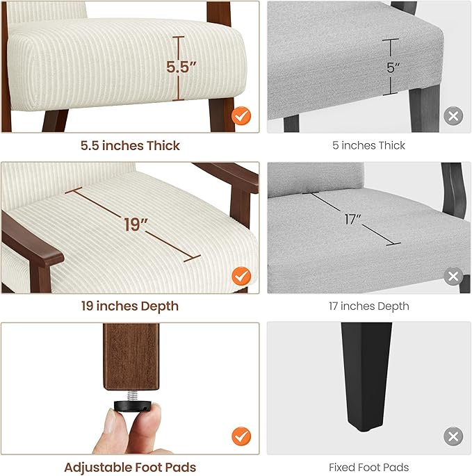 Yaheetech Corduroy Accent Chair, Mid-Century Modern Armchair with Solid Wood Legs, Reading Leisure Chair with High Back for Living Room Bedroom Waiting Room Beige