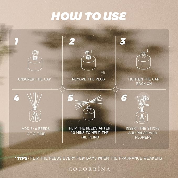 COCORRÍNA Reed Diffuser - Spiced Pumpkin 6.7 fl oz Scented Diffuser with 8 Sticks Home Fragrance Bathroom Shelf Decor (Halloween Collection)