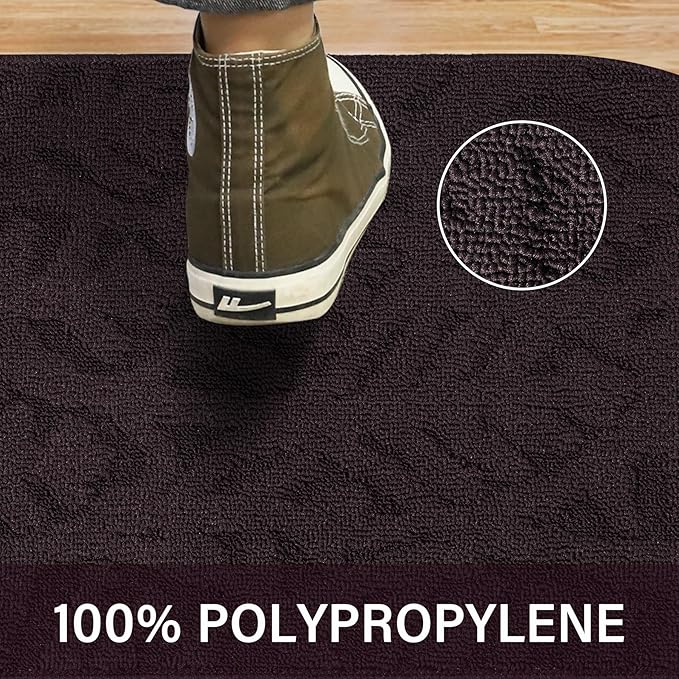 TOONOW Indoor Doormats Front Door Mat,32 "x17, Low-Profile Machine Washable Kitchen Rug, Absorbent Mud Half Round Entrance Mat for Outdoors, Entryway, Patio, Bedroom,Purple