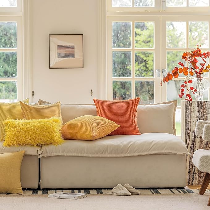 Home Brilliant 22x22 Throw Pillow Covers Spring Pillow Covers Decorative Set of 2 Accent Pillows for Couch Bench Sofa Fall Winter Decor, 22 x 22 Inch, Sunflower Yellow