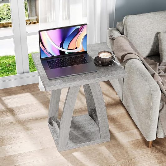 End Tables Living Room Set of 2. Side Tables Living Room. Side Table Beside Sofa. Modern End Table for Home. Grey End Tables Set of 2