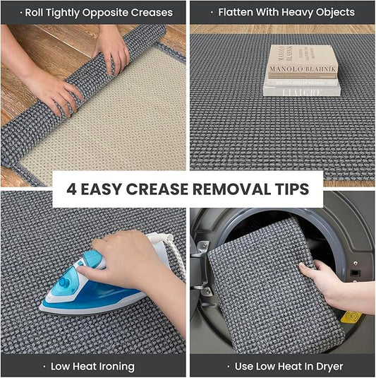 IOHOUZE Small Area Rug 2x3 Washable Woven Rugs for Entryway Non Slip Rubber Backed Front Door Rugs Indoor Doormat Throw Rug Floor Carpet for Entrance Kitchen, Dark Grey