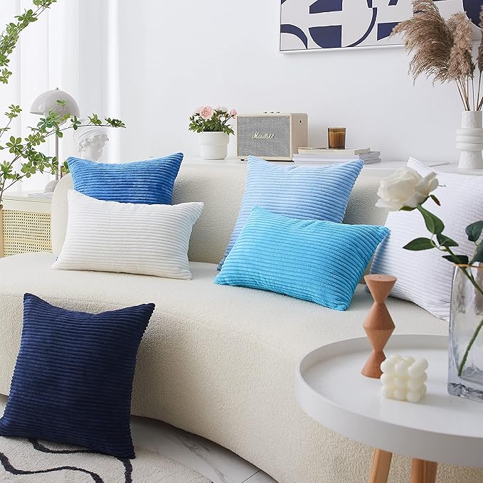 Home Brilliant Rectangle Pillow Covers 12x20 Teal, Decorative Lumbar Pillow Cover for Couch Bench Outdoor Furniture, 12 x 20 inch, Teal