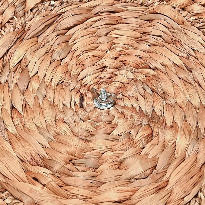 happimess SAT1000A Bhola 18" Hourglass Handwoven Hyacinth Storage Accent Table with Lid for Storage and Decoration in Bedroom, Living Room, Kitchen, Dining Room, Entryway, Guestroom, Natural