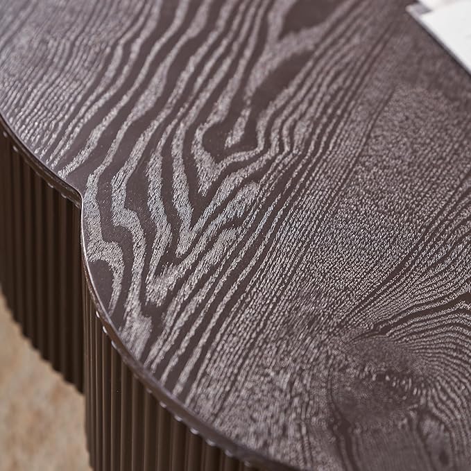 31.50" Modern Coffee Table with Storage, Round Wood Coffee Table Center Table for Living Room, Apartment, Office, Dark Brown