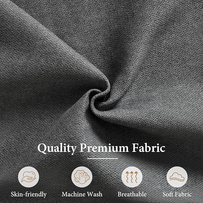 Bezseller Modern Accent Chair, Upholstered Reading Armchair with Wood Legs, Mid-Century Leisure Comfy Single Sofa Chair for Living Room, Bedroom, Home, Office, Dark Grey