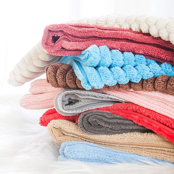 Home Brilliant 18x18 Throw Pillow Covers Decorative Set of 2 Soft Velvet Corduroy Striped Square Cushion Cover for Bench Couch Decor, 18 x 18 inch, Taupe