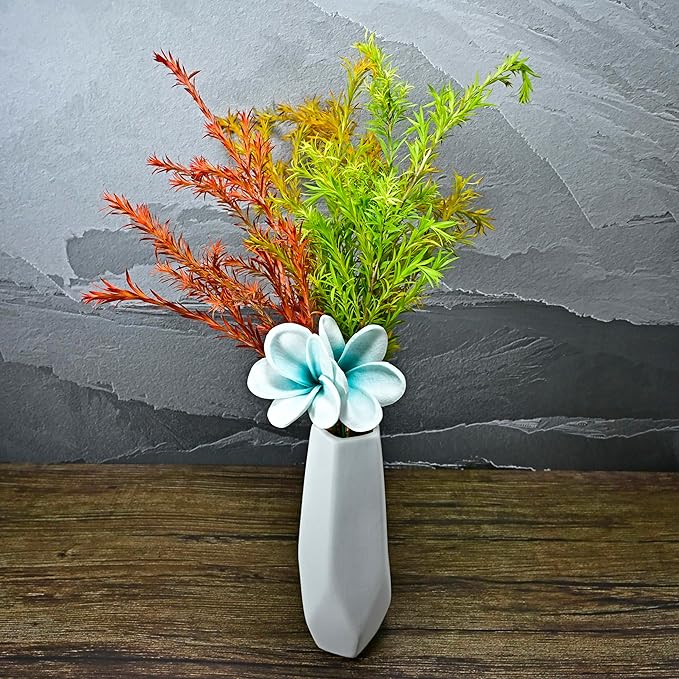 Birthday Gifts for Women 10pcs Gradient Peacock Blue Flowers PU Real Touch Flowers Hawaiian Plumeria Frangipani Artificial Flowers for DIY Birthday Gifts Wedding Gifts Home Decor Table Centerpiece