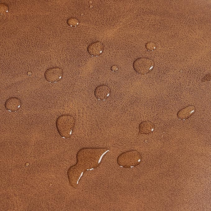 Yaheetech Mid-Century Accent Chairs, PU Leather Modern Upholstered Living Room Chair, Cozy Armchair Button Tufted Back and Wood Legs for Bedroom/Office/Cafe, Retro Brown 2 PCS