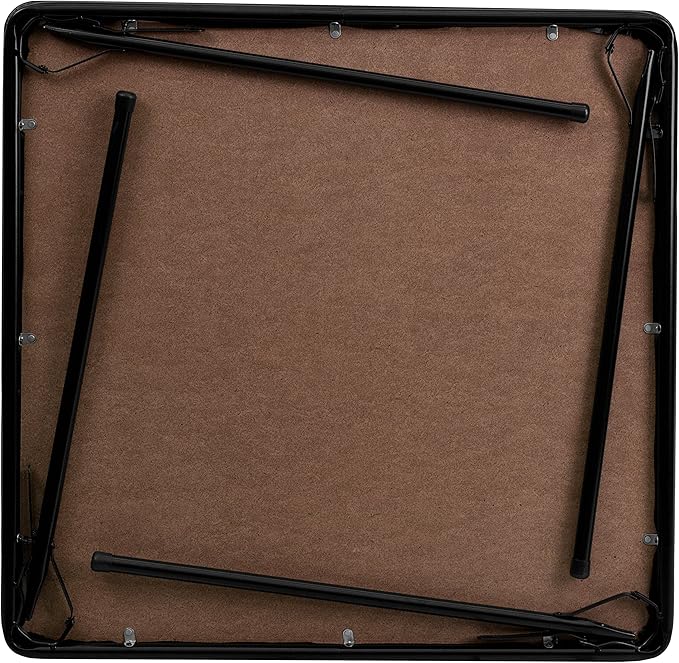 EMMA + OLIVER 33.5" Square Multipurpose Folding Card Table for 4 Players, Portable Square Folding Table with Padded Vinyl Top, Black