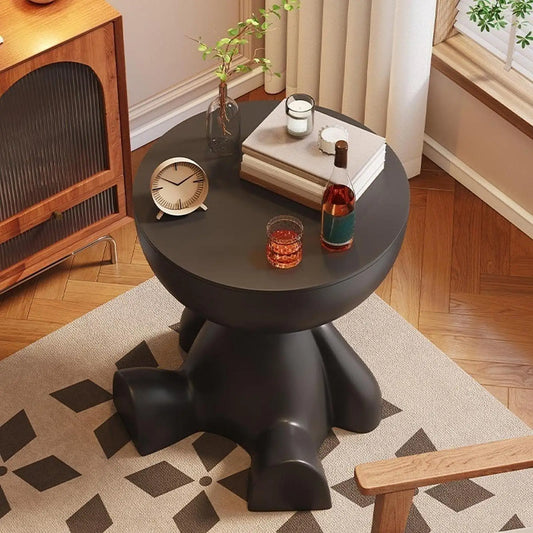Compact Flat Head Side Table with Storage