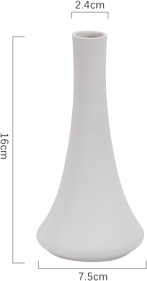 2-Piece White Matte Ceramic vase Set, Farmhouse Decoration, Decorative vase, Suitable for Kitchen, Bedroom, Office, Living Room, Bathroom, and Shelf Center Dining Table Decoration