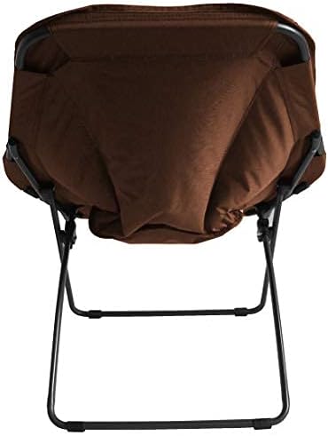 Zenithen Limited Indoor Portable Plush Hexagon Dish Folding Chairs for Dorm, Game, Bedroom, Perfect for Reading, Studying, Relaxing, Journaling and Lounging, Brown (Pack of 1)