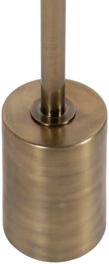 Kate and Laurel Xyler Modern Round Wood and Metal Drink Table, 10 x 10 x 24, Burlwood and Antique Brass, Transitional Pedestal Table for Use as Indoor Plant Stand or Living Room Decor Accent