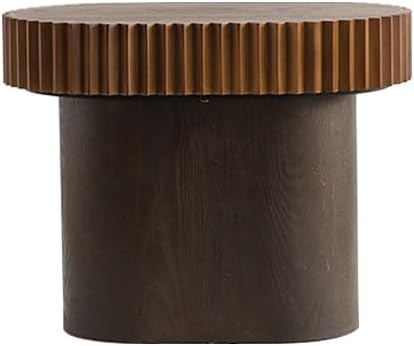 Nesting Coffee Table Set of 2, Modern Round Wooden Circle Accent Coffee Tables for Small Spaces Living Room Bedroom Balcony Office Drum Side Table