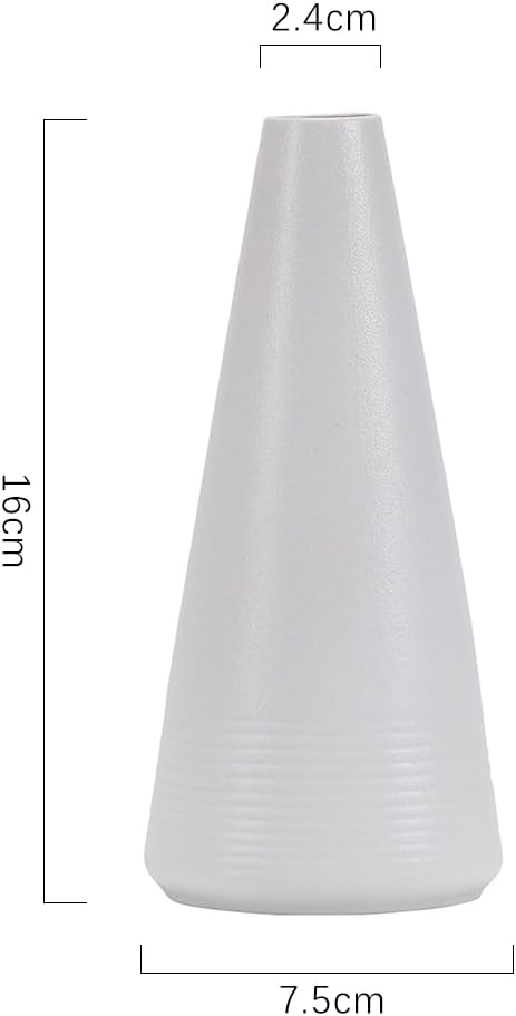 2-Piece White Matte Ceramic vase Set, Farmhouse Decoration, Decorative vase, Suitable for Kitchen, Bedroom, Office, Living Room, Bathroom, and Shelf Center Dining Table Decoration