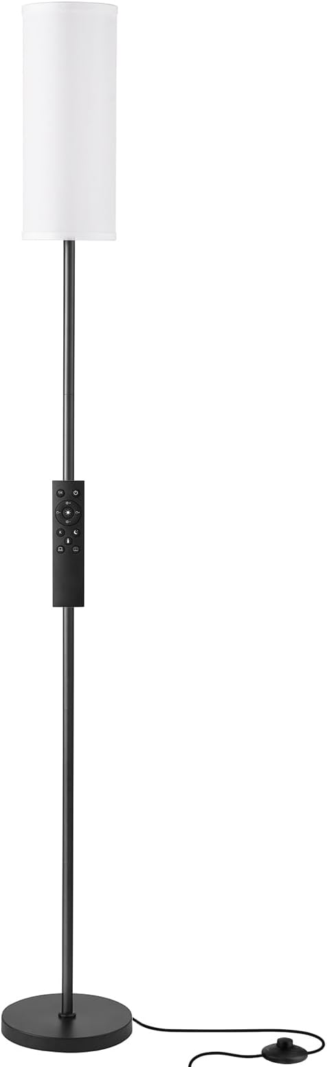Ambimall Floor Lamps for Living Room, 64" Modern Floor Lamp with Remote Control and Stepless Dimmable Colors Temperature & Brightness, Standing Lamps for Living Room Bedroom Office, 9W Bulb Included