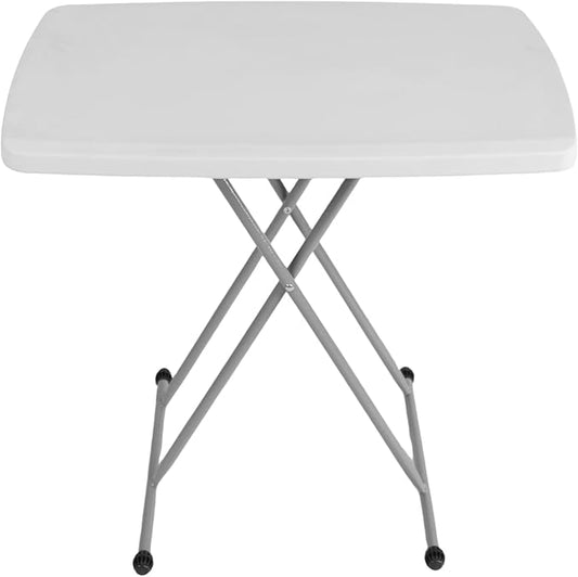Small Camping Personal Folding Table, Heavy Duty Utility Table with Adjustable Height, 19.68” L x 30.3” W x 29" H, HDPE Construction