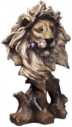 FUNSXBUG 11 Inch Resin Lion Statue Sculpture Animal Collectible Figurine Gift Idea Home Desktop Decoration